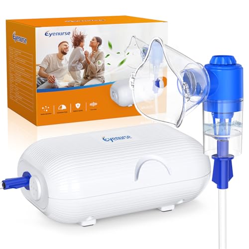 Eyenurse Nebulizer for Adults& Kids, Nebulizer Machine Quiet Nebulizer for Breathing Treatment with Mouthpiece & 2Masks, Nebulizer System with Tubing Kit for Home Use