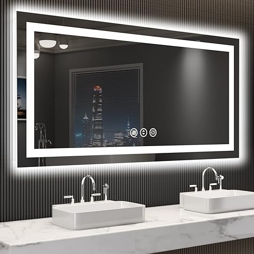 LOAAO Dimmable LED Bathroom Mirror: Elevate Your Space with Adjustable Lighting