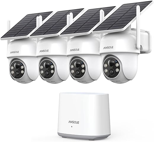 Wireless Solar Security Camera System with 4 Cameras
