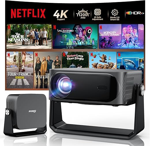 4K Smart Portable Outdoor Projector with Apps