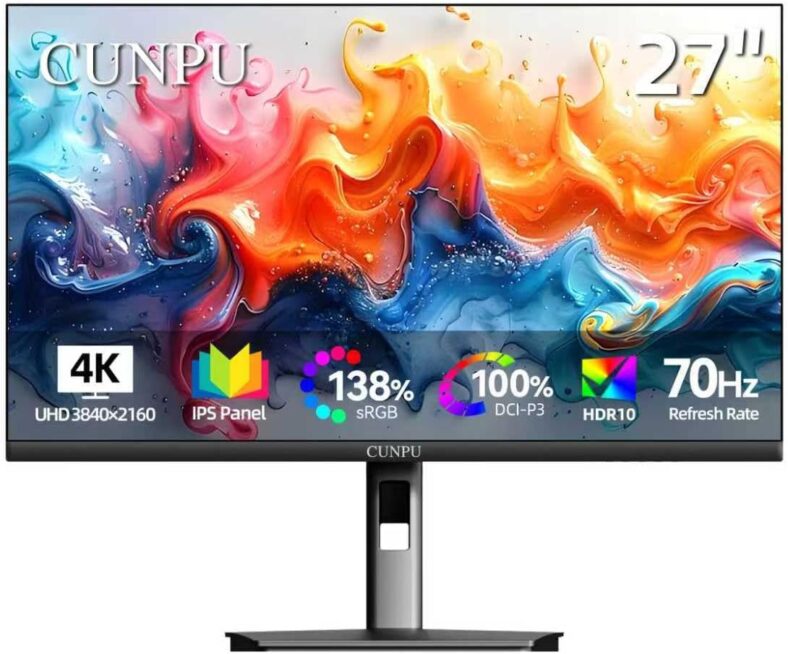 CUNPU 27″ 4K UHD Monitor – Matte Screen for Eye Comfort