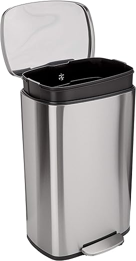 Amazon Basics 50L Smudge Resistant Trash Can