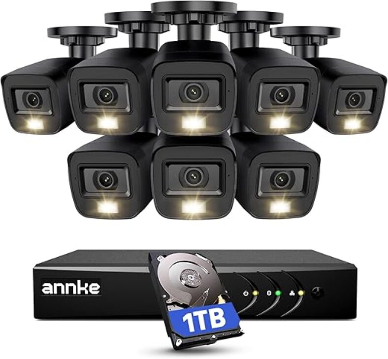ANNKE 1080p Outdoor Security Camera System with Human Detection