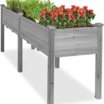Elevated Wood Planter Box for Gardening