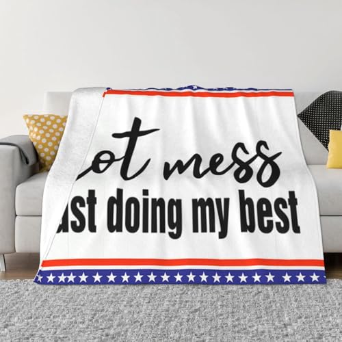 Hot Mess Flannel Throw Blanket 80"x60"