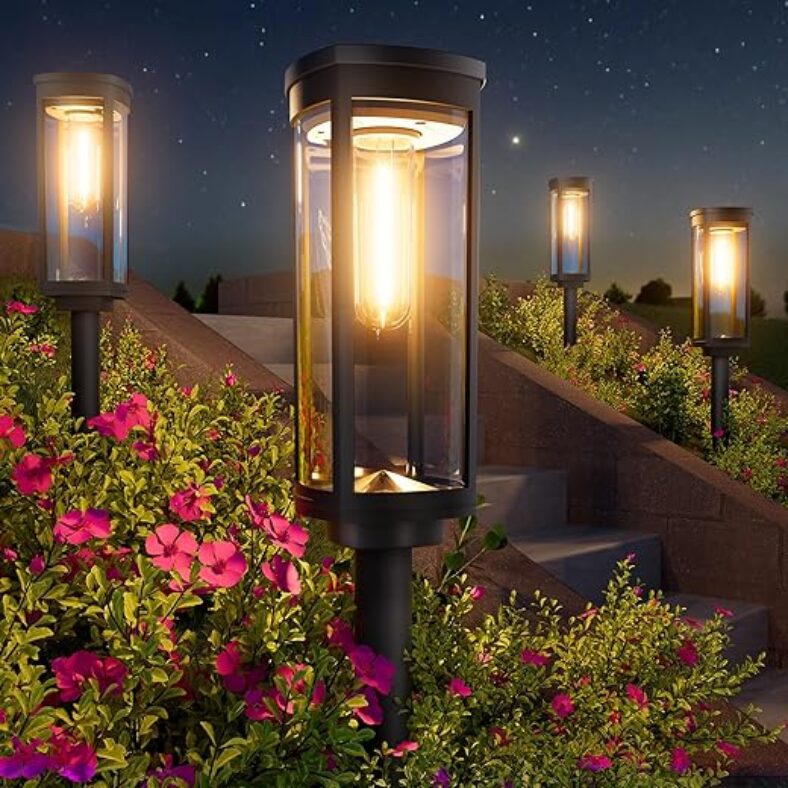 BITPOTT 8-Pack Solar Pathway Lights – Waterproof, Touch Control