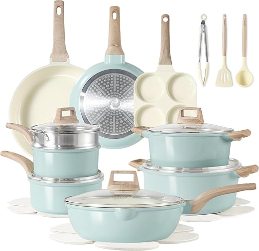 CAROTE 21-Piece Ceramic Cookware Set