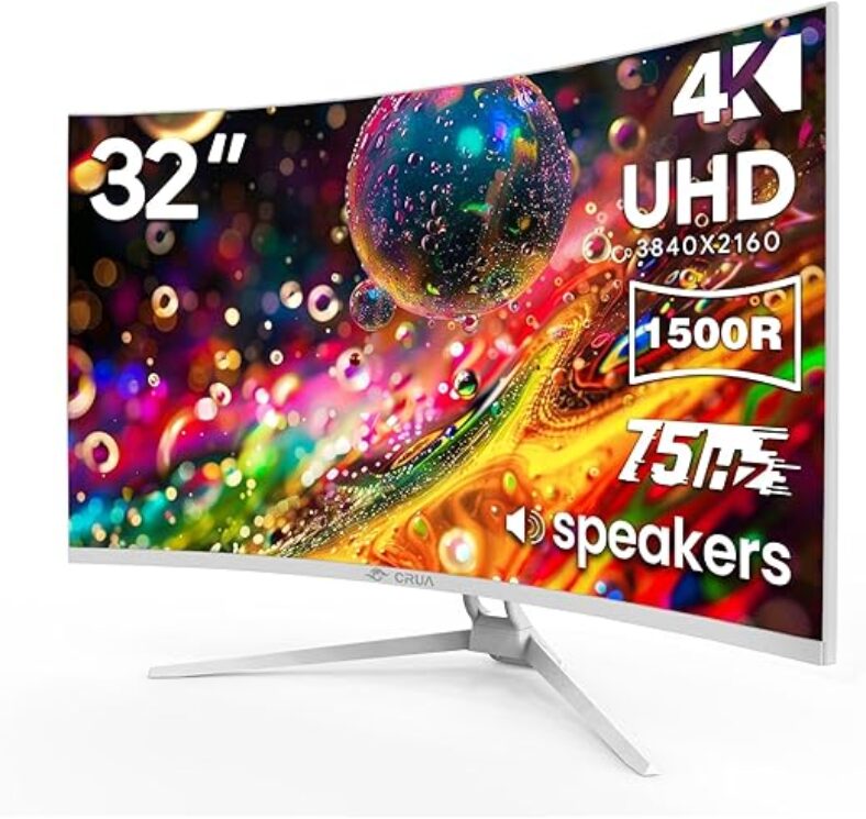 CRUA 32″ 4K Curved Gaming Monitor – Ultra HD Resolution
