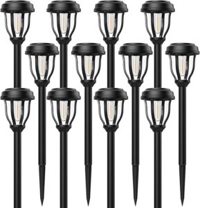 DERAYSION 12 Pack Solar Pathway Lights