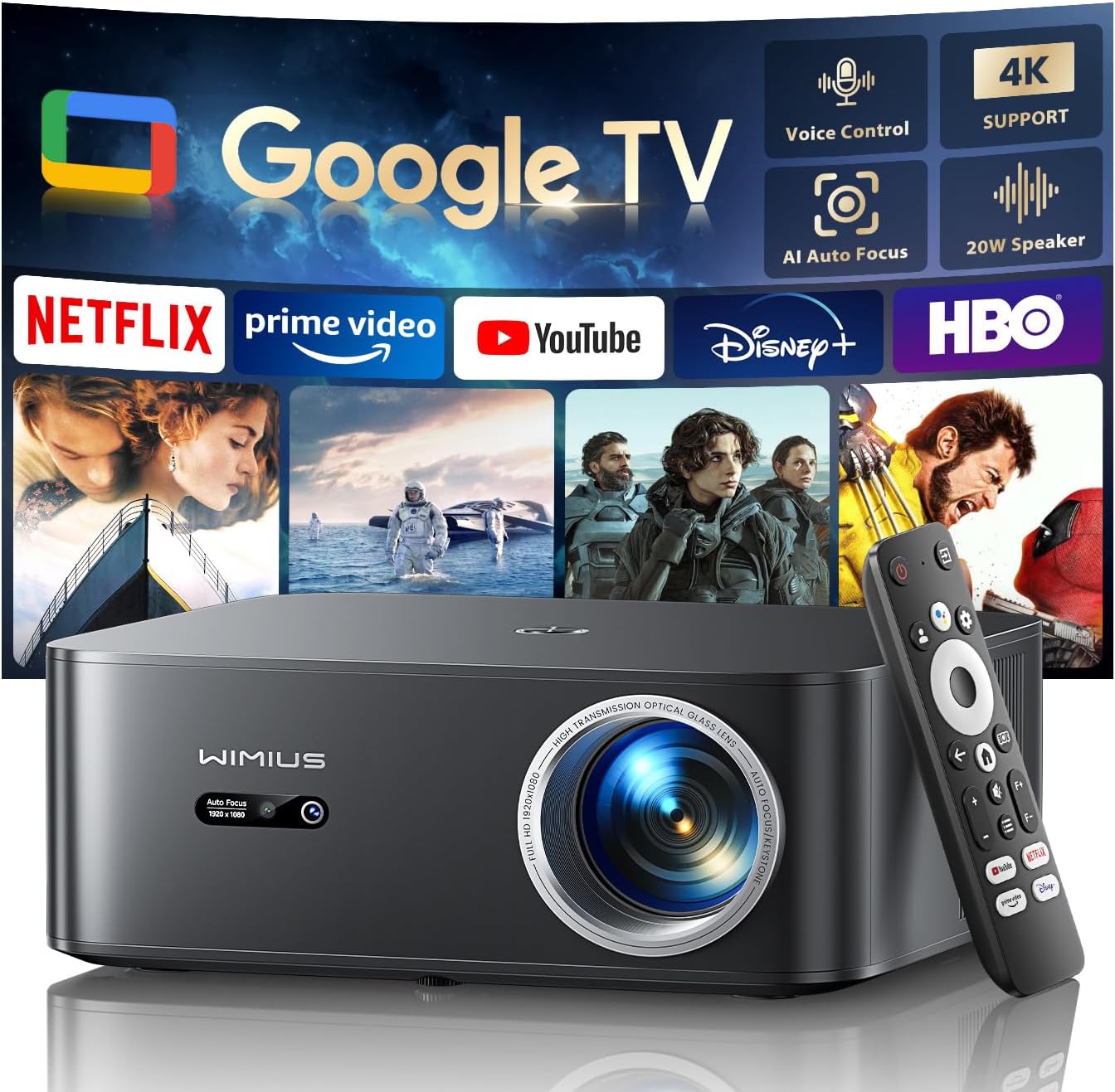 WiMiUS K13 4K Smart Projector