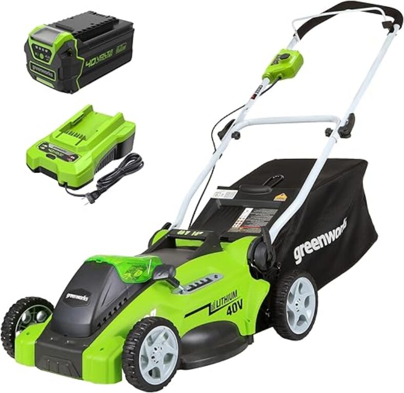 Greenworks 40V Cordless Lawn Mower – 16″ Cutting Width