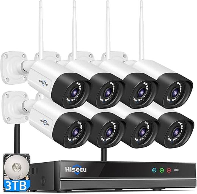 Hiseeu 5MP Wireless Security Camera System – HD Outdoor Monitoring
