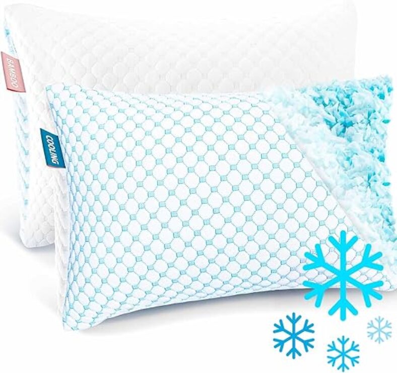 Nestl Cooling Memory Foam Pillows – Adjustable Fill, 2 Pack