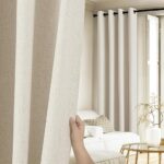NICETOWN 100% Blackout Linen Curtains 84 inch
