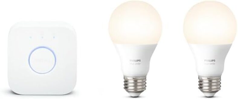 Philips Hue A19 Smart Bulb Kit with Motion Sensor, Voice Control