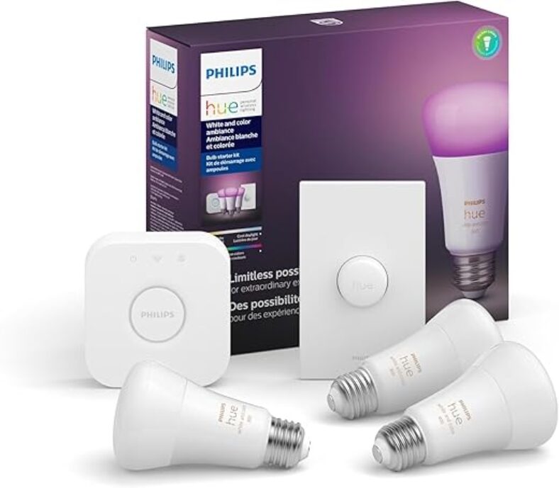 Philips Hue Smart Light Starter Kit – Energy Efficient, Voice Control