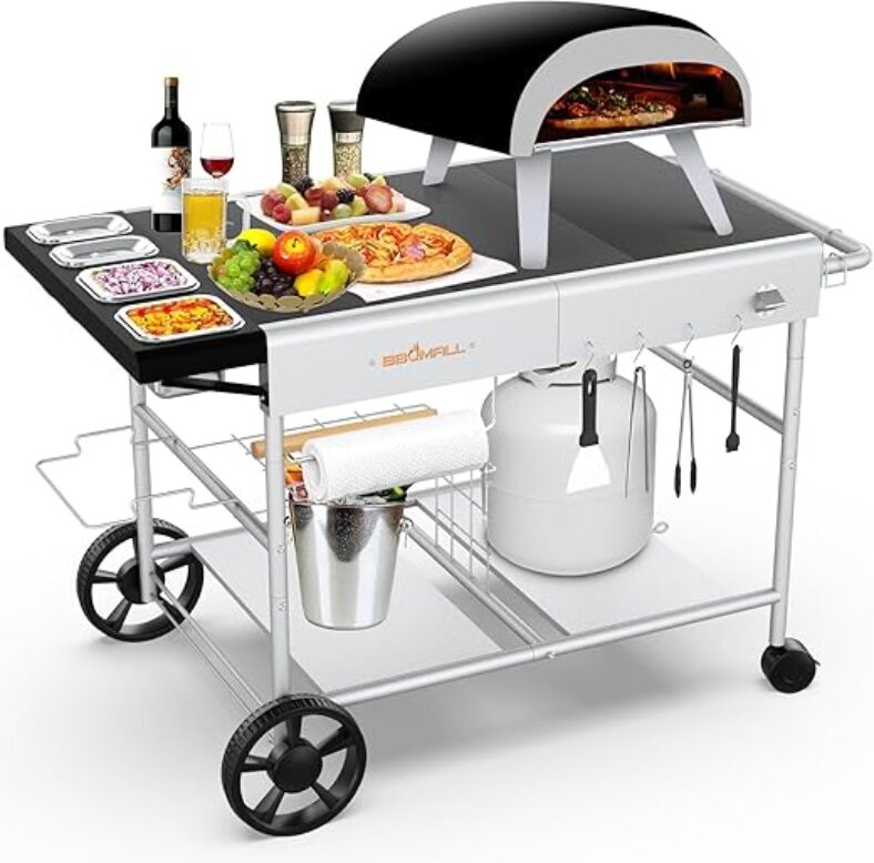 Outdoor Pizza Oven Table Grill Cart