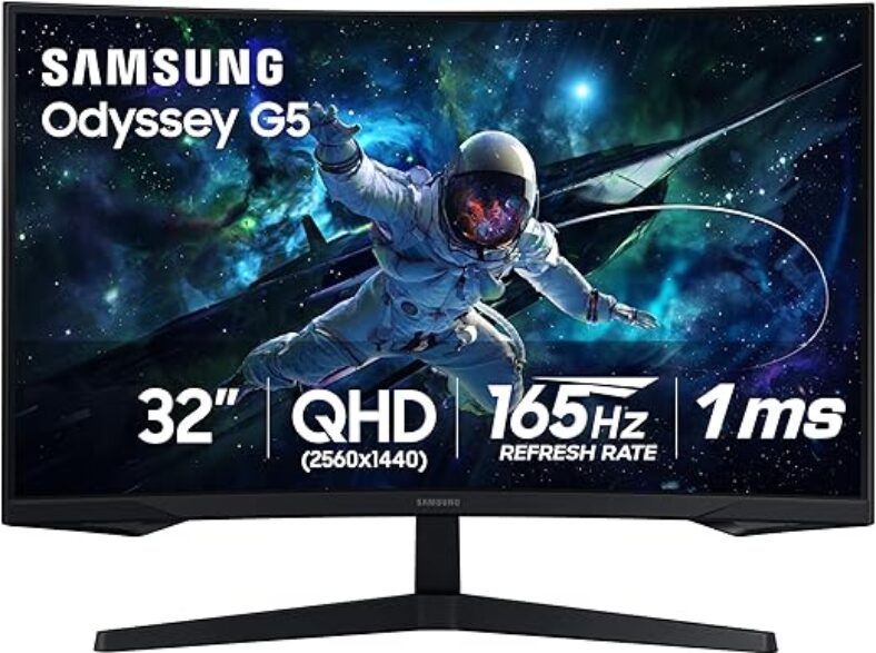 SAMSUNG 32″ QHD Monitor – Glossy Screen for Enhanced Clarity