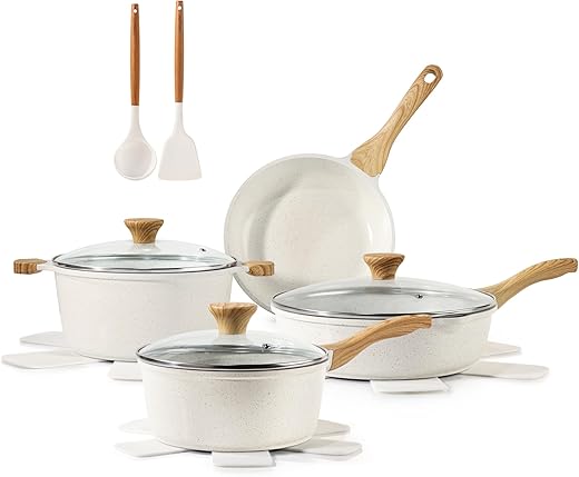 SENSARTE 13-Piece Nonstick Ceramic Cookware Set