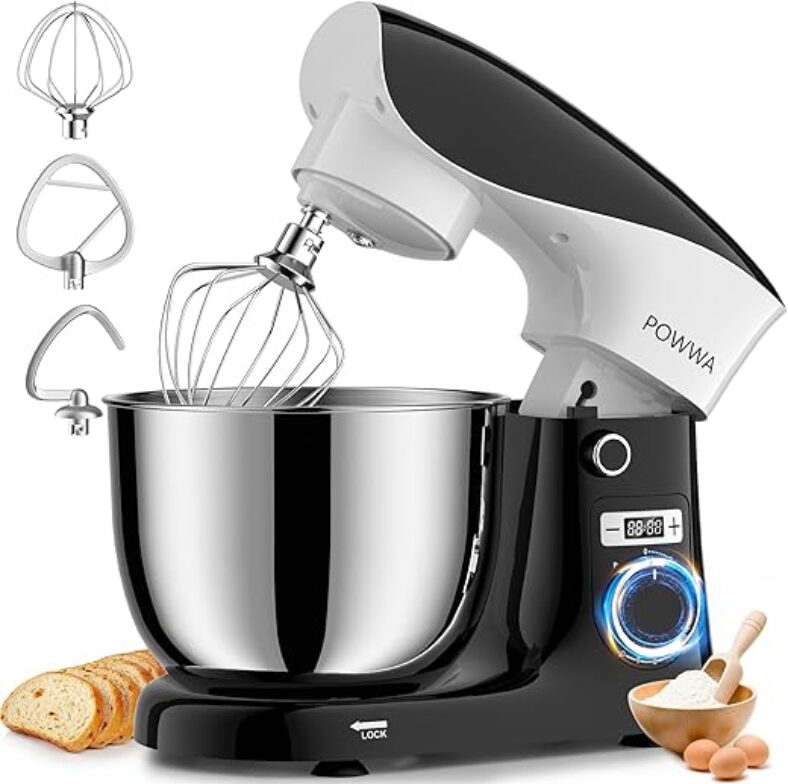 POWWA 6.5 QT Stand Mixer – Dishwasher Safe, Tilt-Head Design