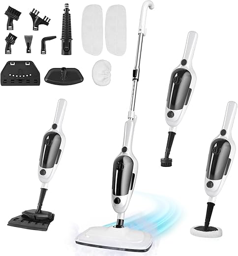 11-in-1 Steam Mop with Detachable Tank